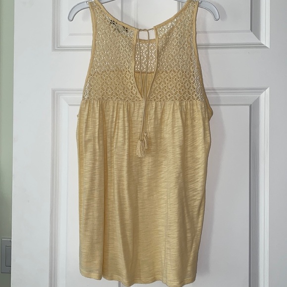 Yellow tank top with lace, size L - Picture 1 of 2
